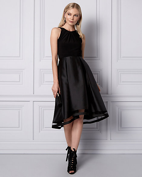 Black High Low Halter Dress